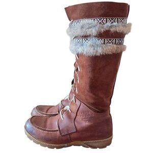 Saute Mouton Nahima Women's Suede Leather Nubuck Waterproof Brown Boots Size 38
